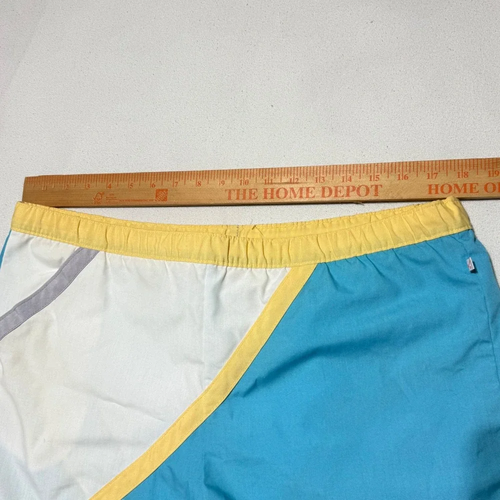 Vintage Jantzen Swim Trunks Mens 36 Teal Blue Colorblock Mesh Lined Made in USA